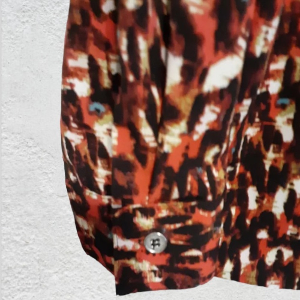 Notations Long Sleeve Button Up Career Painterly Blouse - Picture 11 of 14